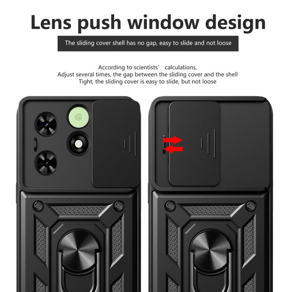 For Tecno Spark Go 2024 / Spark 20 Sliding Camera Cover Design TPU+PC Phone Case(Black)