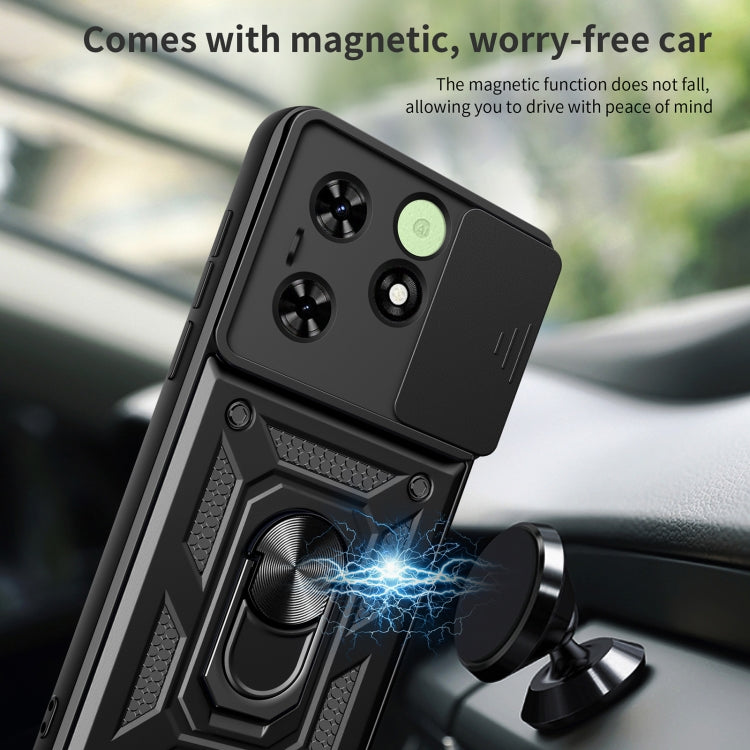 For Tecno Spark Go 2024 / Spark 20 Sliding Camera Cover Design TPU+PC Phone Case(Black)