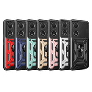 For Honor 90 5G Sliding Camera Cover Design TPU+PC Phone Case(Blue)