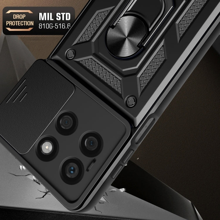 For Honor X8b Sliding Camera Cover Design TPU+PC Phone Case(Black)
