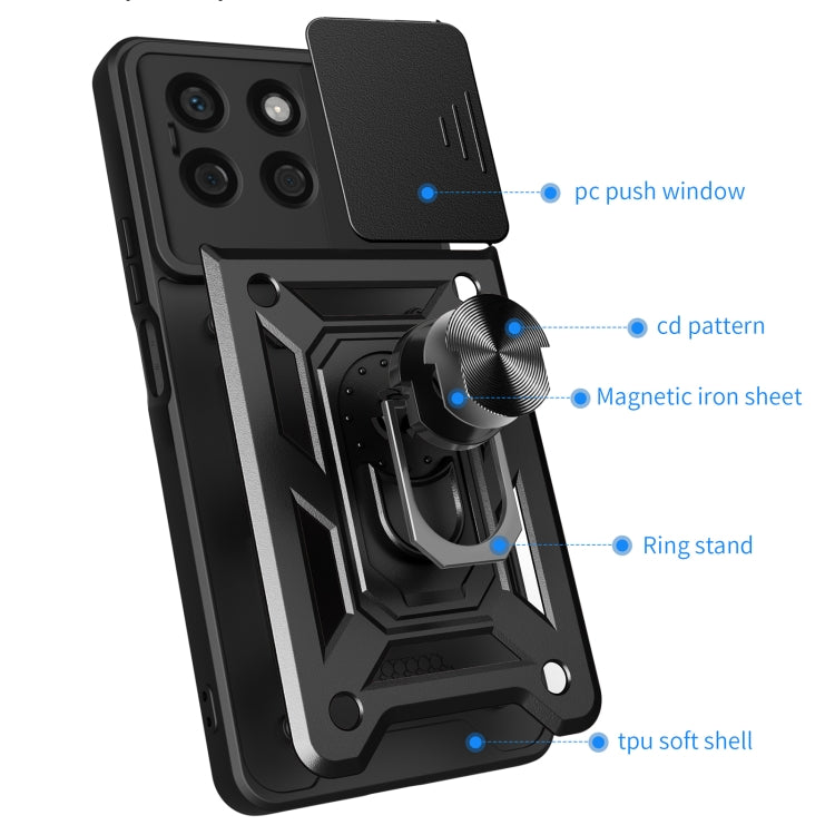 For Honor X8b Sliding Camera Cover Design TPU+PC Phone Case(Red)