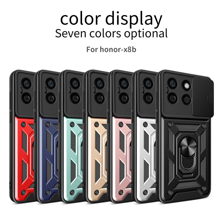 For Honor X8b Sliding Camera Cover Design TPU+PC Phone Case(Green)
