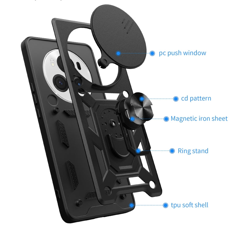For Honor Magic6 Pro Sliding Camera Cover Design TPU+PC Phone Case(Gold)