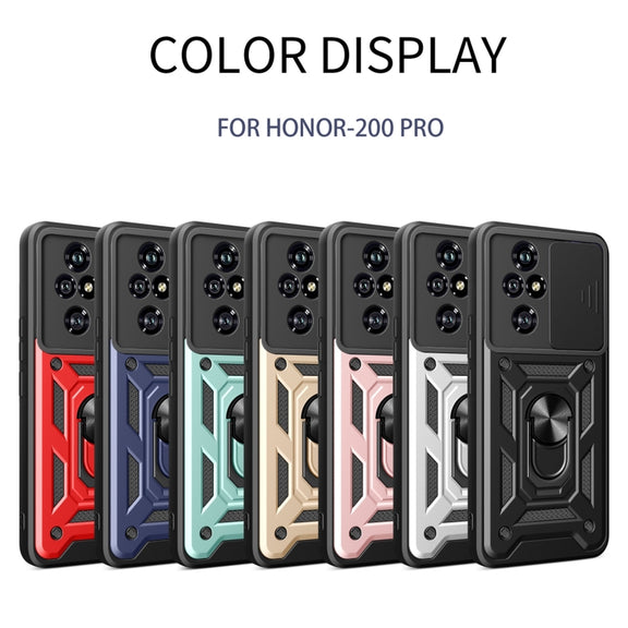 For Honor 200 Pro Sliding Camera Cover Design TPU+PC Phone Case(Red)