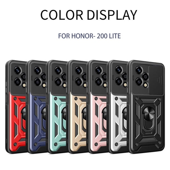 For Honor 200 Lite Global Sliding Camera Cover Design TPU+PC Phone Case(Blue)
