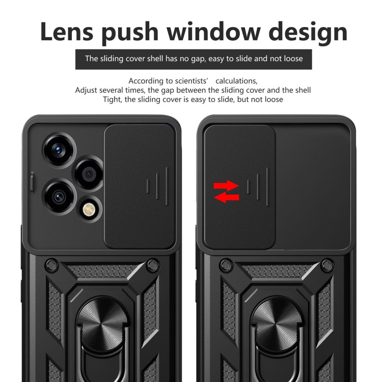 For Honor 200 Lite Global Sliding Camera Cover Design TPU+PC Phone Case(Blue)