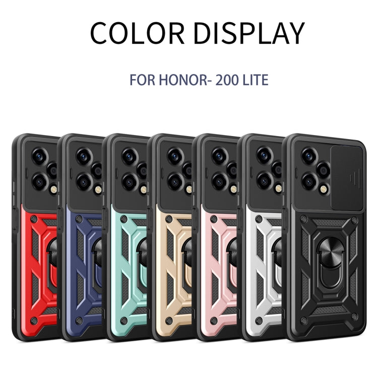 For Honor 200 Lite Global Sliding Camera Cover Design TPU+PC Phone Case(Gold)