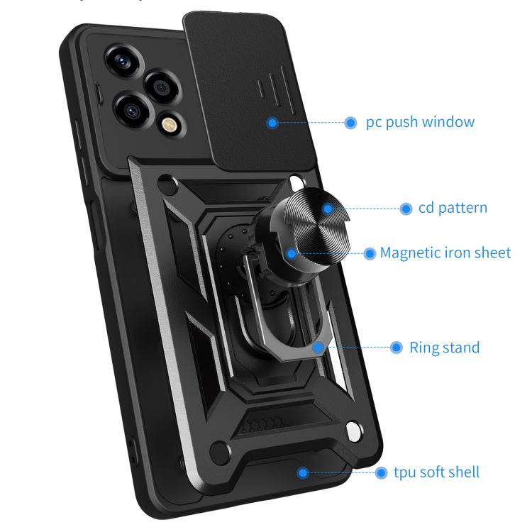 For Honor 200 Lite Global Sliding Camera Cover Design TPU+PC Phone Case(Gold)
