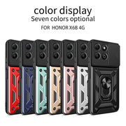 For Honor X6b 4G Sliding Camera Cover Design TPU+PC Phone Case(Black)