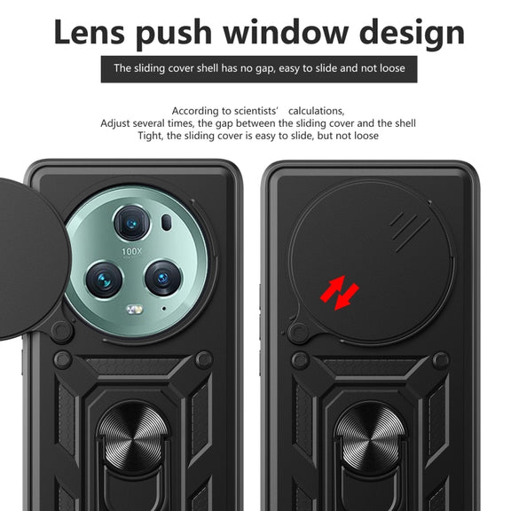 For Honor Magic5 Pro Sliding Camera Cover Design TPU+PC Phone Case(Red)