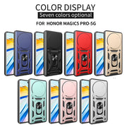 For Honor Magic5 Pro Sliding Camera Cover Design TPU+PC Phone Case(Gold)