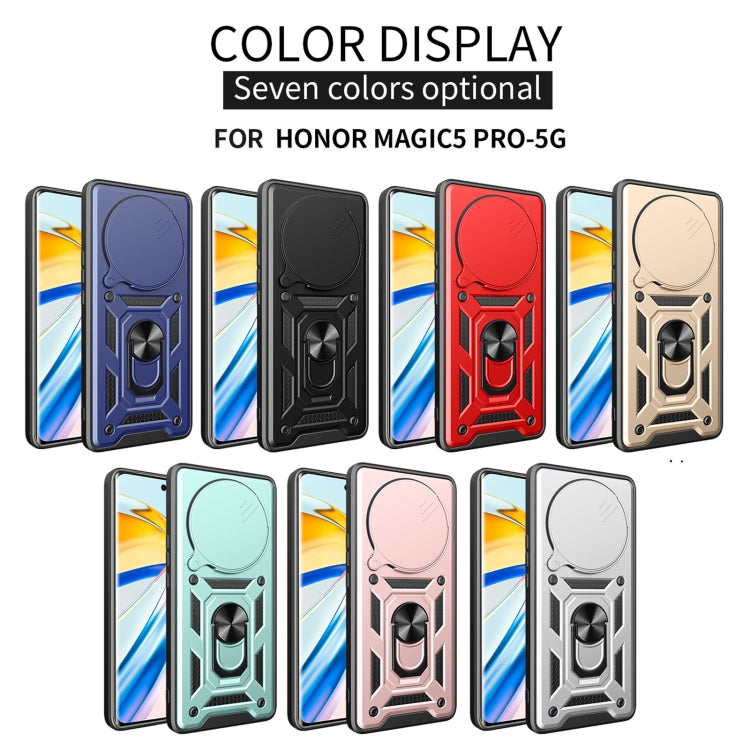 For Honor Magic5 Pro Sliding Camera Cover Design TPU+PC Phone Case(Rose Gold)
