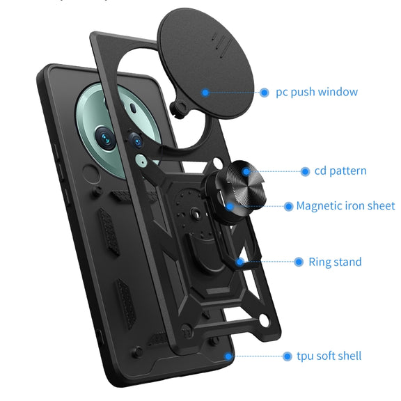 For Honor Magic5 Pro Sliding Camera Cover Design TPU+PC Phone Case(Rose Gold)