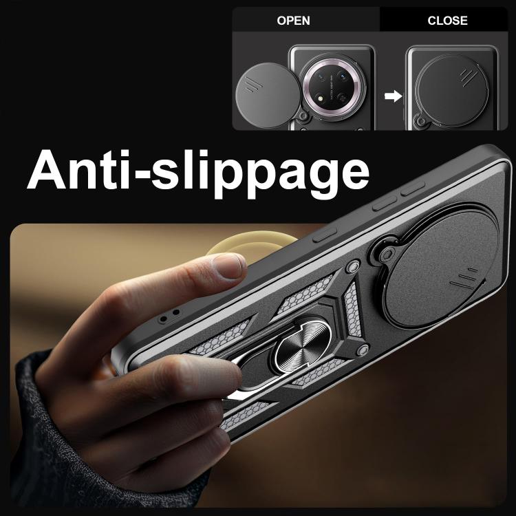 For Honor X60 Pro / X9c Sliding Camera Cover Design TPU+PC Phone Case(Black)