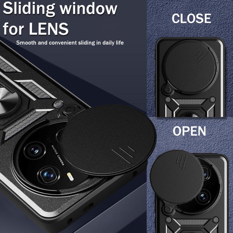 For Honor Magic7 Pro Sliding Camera Cover Design TPU+PC Phone Case(Blue)