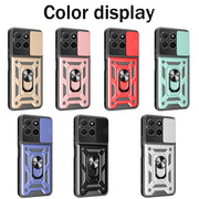 For Honor X5b Plus Sliding Camera Cover Design TPU+PC Phone Case(Black)