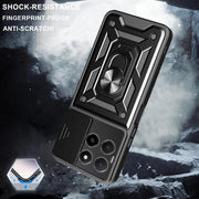 For Honor X5b Plus Sliding Camera Cover Design TPU+PC Phone Case(Black)