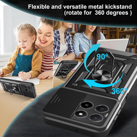 For Honor X5b Plus Sliding Camera Cover Design TPU+PC Phone Case(Blue)