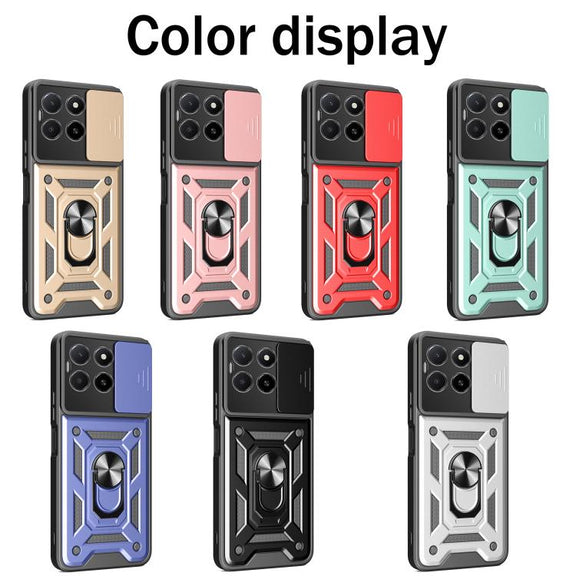 For Honor X5b Plus Sliding Camera Cover Design TPU+PC Phone Case(Gold)