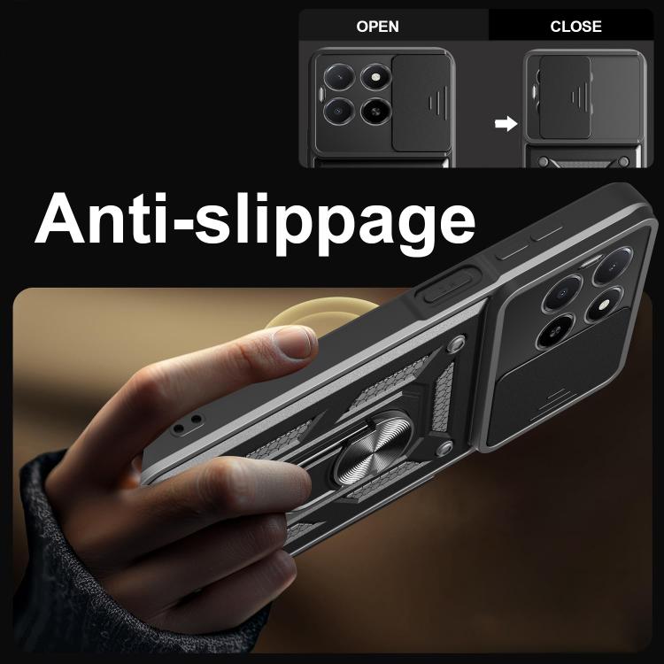 For Honor X5b Plus Sliding Camera Cover Design TPU+PC Phone Case(Rose Gold)