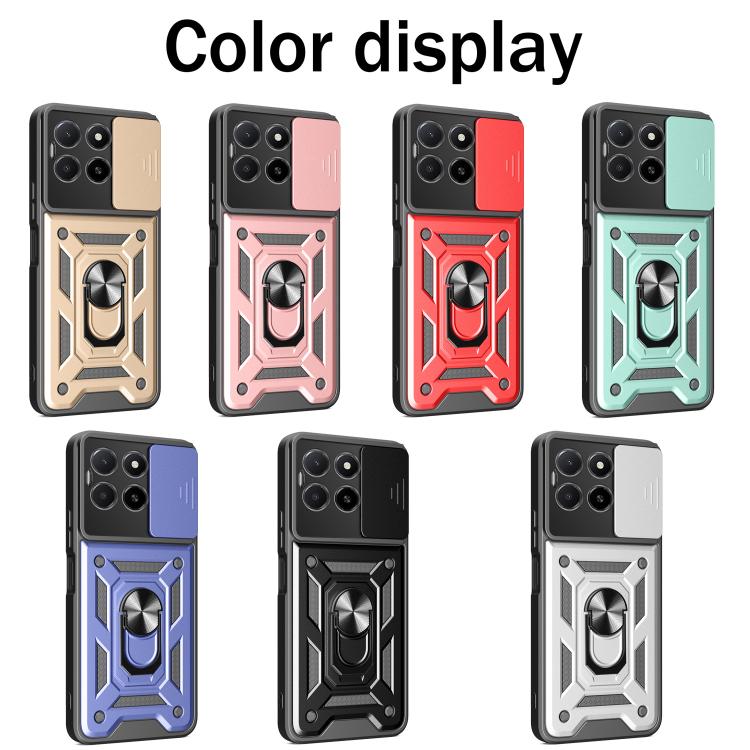 For Honor X5b Plus Sliding Camera Cover Design TPU+PC Phone Case(Silver)