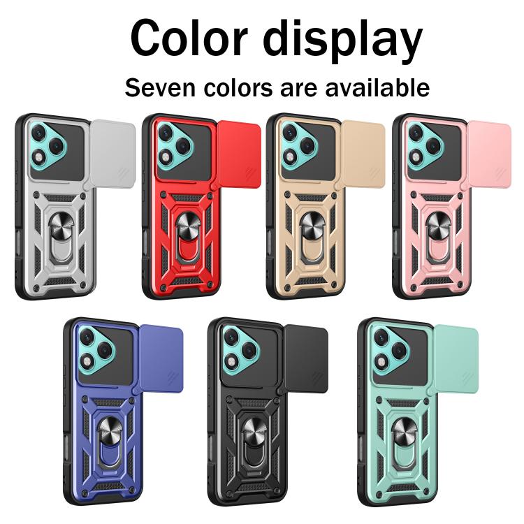 For Honor 400 Lite Global Sliding Camera Cover Design TPU+PC Phone Case(Silver)