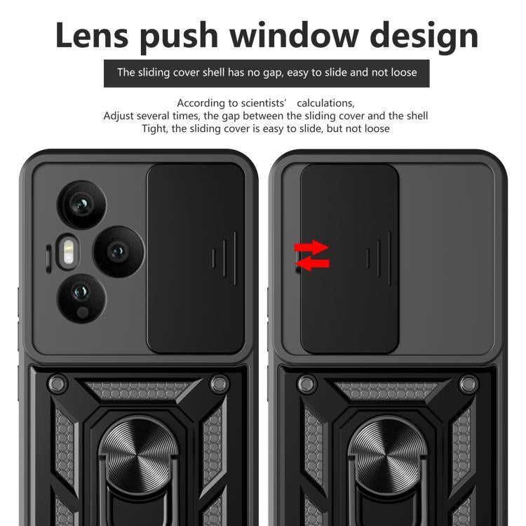 For Honor 400 Pro Global 160.8mm Sliding Camera Cover Design TPU+PC Phone Case(Black)