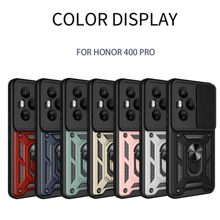 For Honor 400 Pro Global 160.8mm Sliding Camera Cover Design TPU+PC Phone Case(Red)