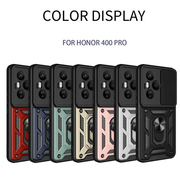 For Honor 400 Pro Global 160.8mm Sliding Camera Cover Design TPU+PC Phone Case(Red)