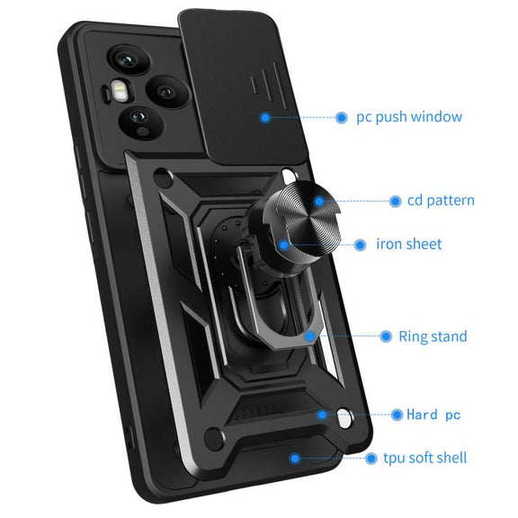 For Honor 400 Pro Global 160.8mm Sliding Camera Cover Design TPU+PC Phone Case(Red)
