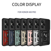 For Honor 400 Pro Global 160.8mm Sliding Camera Cover Design TPU+PC Phone Case(Blue)