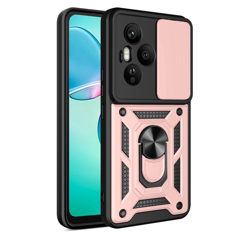 For Honor 400 Pro Global 160.8mm Sliding Camera Cover Design TPU+PC Phone Case(Rose Gold)