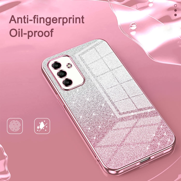 For Samsung Galaxy S22 5G Gradient Glitter Powder Electroplated Phone Case(Gold)