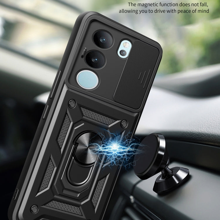 For vivo S17 Pro 5G/V29 5G Sliding Camera Cover Design TPU+PC Phone Case(Green)