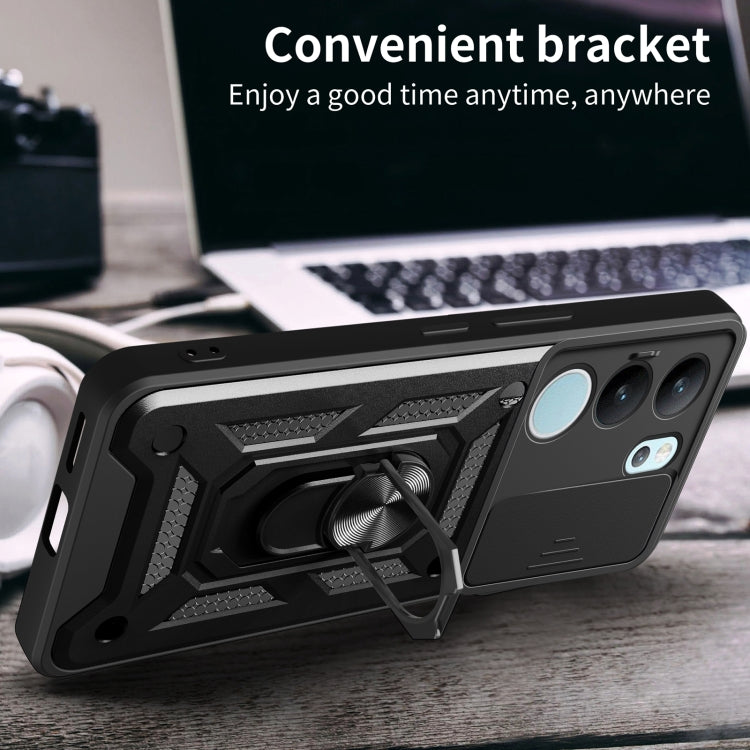 For vivo S17 Pro 5G/V29 5G Sliding Camera Cover Design TPU+PC Phone Case(Green)