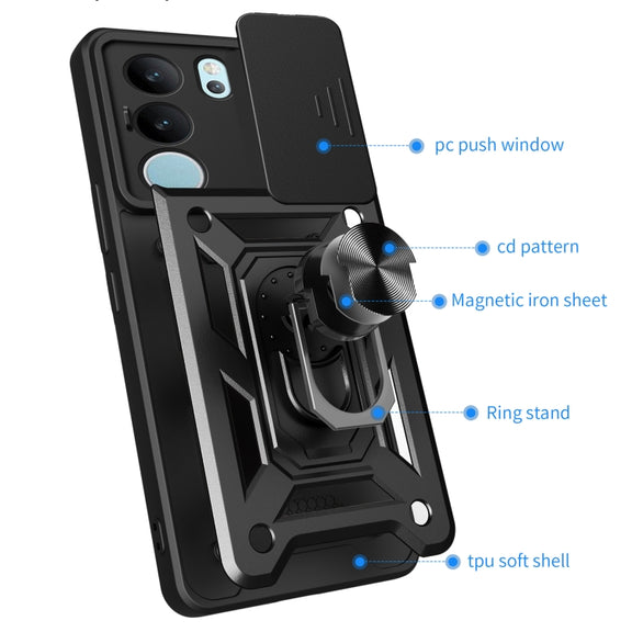 For vivo S17 Pro 5G/V29 5G Sliding Camera Cover Design TPU+PC Phone Case(Gold)