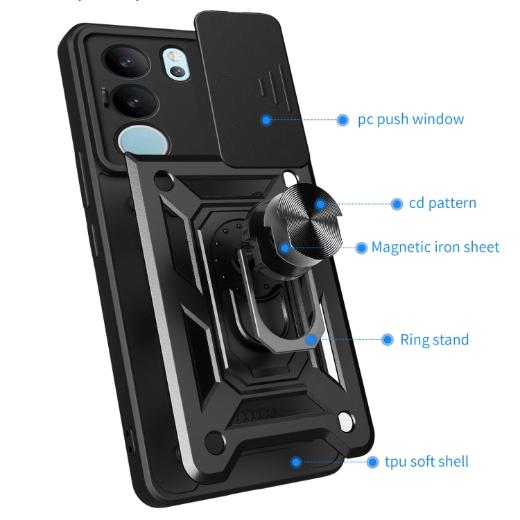 For vivo S17 Pro 5G/V29 5G Sliding Camera Cover Design TPU+PC Phone Case(Gold)
