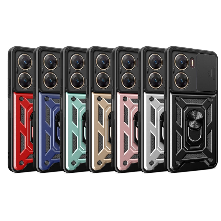 For vivo V29e 5G Global Sliding Camera Cover Design TPU+PC Phone Case(Black)