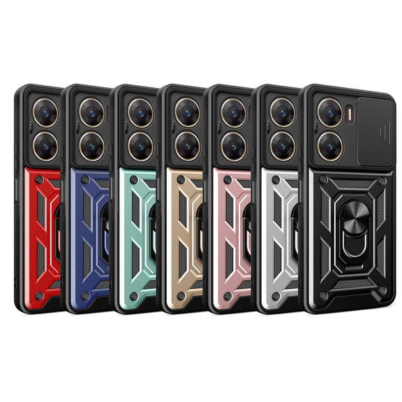 For vivo V29e 5G Global Sliding Camera Cover Design TPU+PC Phone Case(Black)