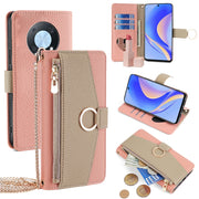 For Huawei nova Y90 4G Crossbody Litchi Texture Leather Phone Case(Pink)