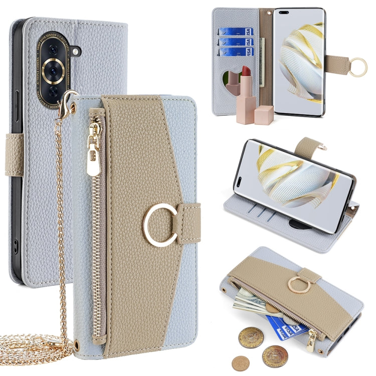 For Huawei nova 10 Pro Crossbody Litchi Texture Leather Phone Case(Blue)