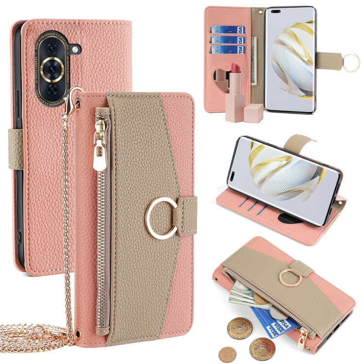 For Huawei nova 10 Pro Crossbody Litchi Texture Leather Phone Case(Pink)