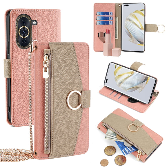 For Huawei nova 10 Pro Crossbody Litchi Texture Leather Phone Case(Pink)