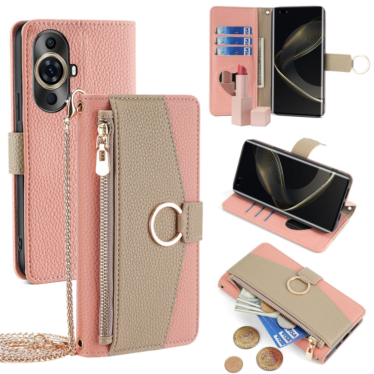For Huawei nova 11 Pro 4G/nova 11 Ultra 4G Crossbody Litchi Texture Leather Phone Case(Pink)