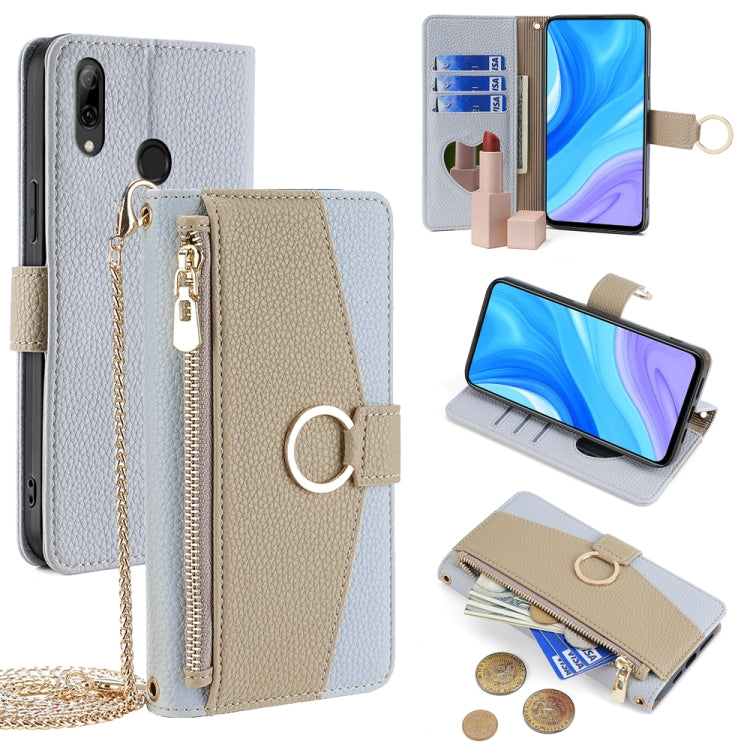 For Huawei P Smart Z / Enjoy 10 Plus Crossbody Litchi Texture Leather Phone Case(Blue)