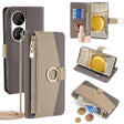 For Huawei P50 Pro Crossbody Litchi Texture Leather Phone Case(Grey) - Huawei Cases by PMC TechLife | Online Shopping South Africa | PMC TechLife | Buy Now Pay Later Mobicred