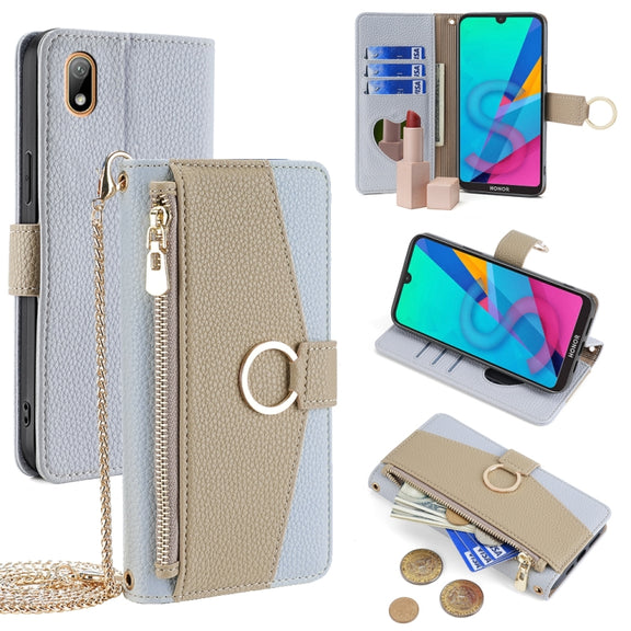 For Huawei Y5 2019 / Honor 8S Crossbody Litchi Texture Leather Phone Case(Blue)