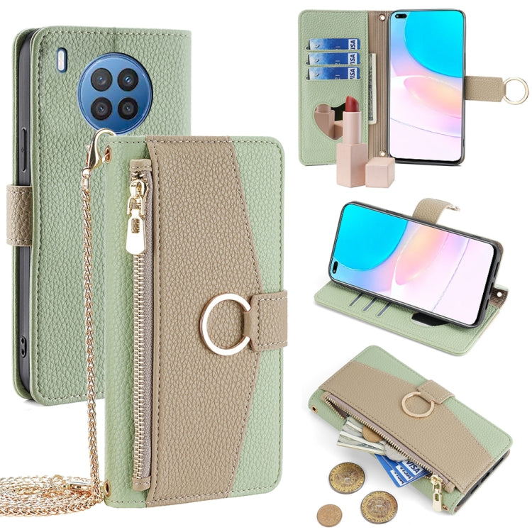 For Huawei nova 8i Crossbody Litchi Texture Leather Phone Case(Green)