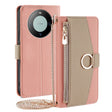 For Huawei Mate 60 Crossbody Litchi Texture Leather Phone Case(Pink) - Huawei Cases by PMC TechLife | Online Shopping South Africa | PMC TechLife | Buy Now Pay Later Mobicred