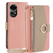 For Huawei nova 12 5G Crossbody Litchi Texture Leather Phone Case(Pink)